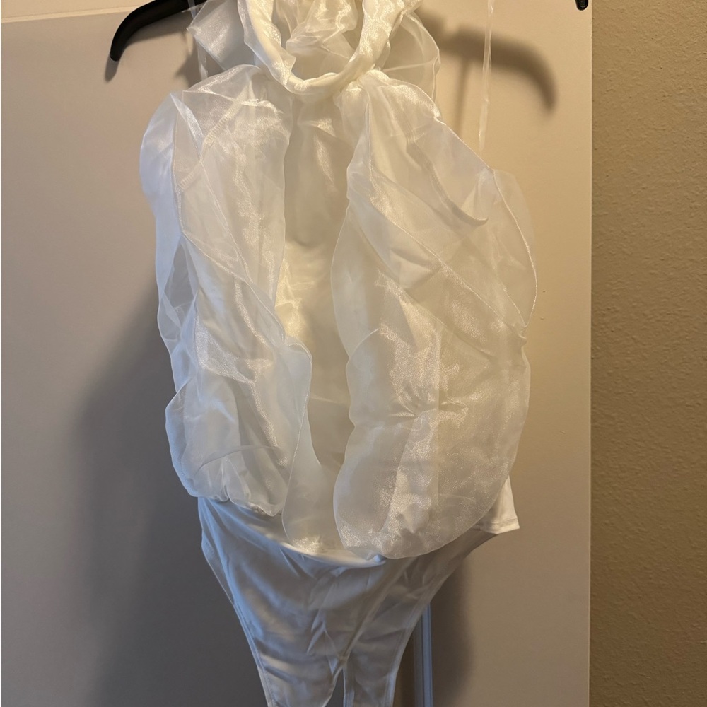 Elegant White Ruffled Top